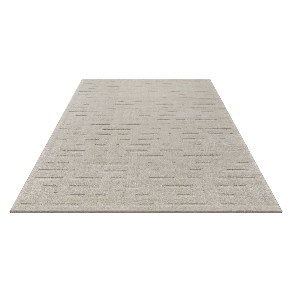 Tapis salon moderne géométrique doux, beige, 160 x 220 cm — vue 4