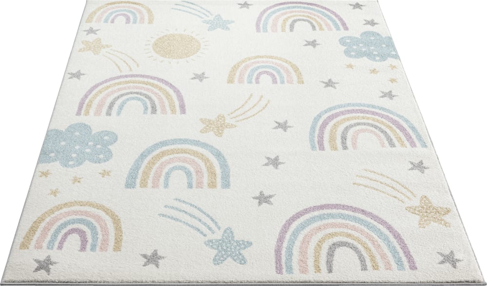Teppich Kinder modern weich pflegeleicht, creme, 160 x 220 cm -