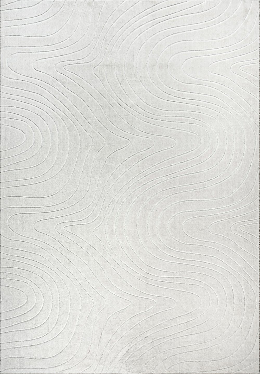 Tapis salon antidérapant océan, crème, 80 x 150 cm