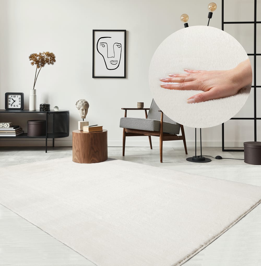 Tapis uni antidérapant lavable crème, 300 x 400 cm — vue 3