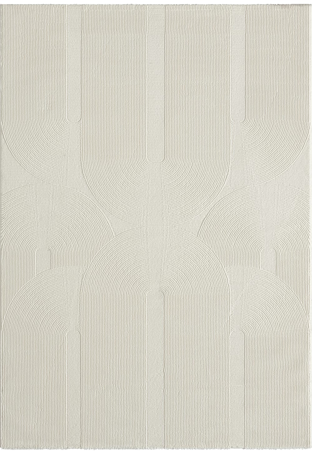 Tapis design salon moderne art curve durable, crème, 80 x 150 cm