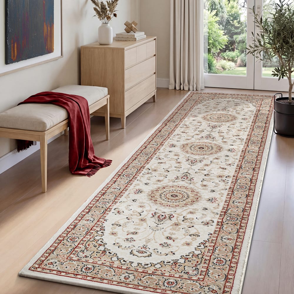 Tapis oriental classique, crème, 80 x 300 cm — vue 3