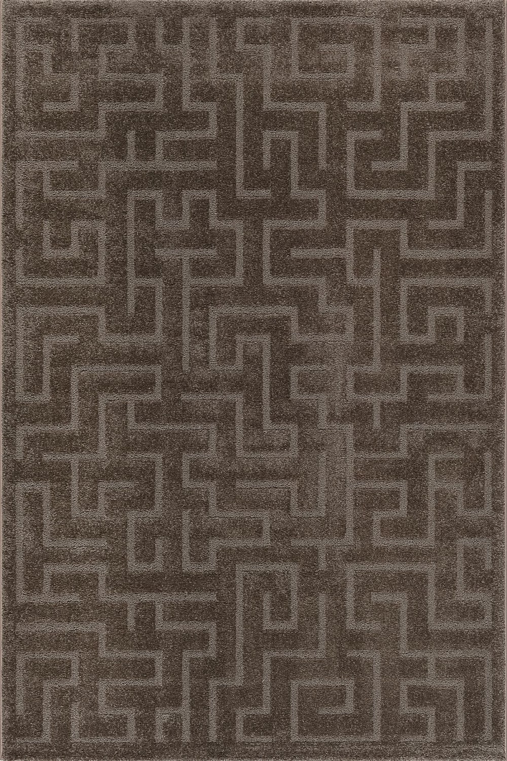 Tapis salon moderne géométrique doux, marron, 80 x 150 cm