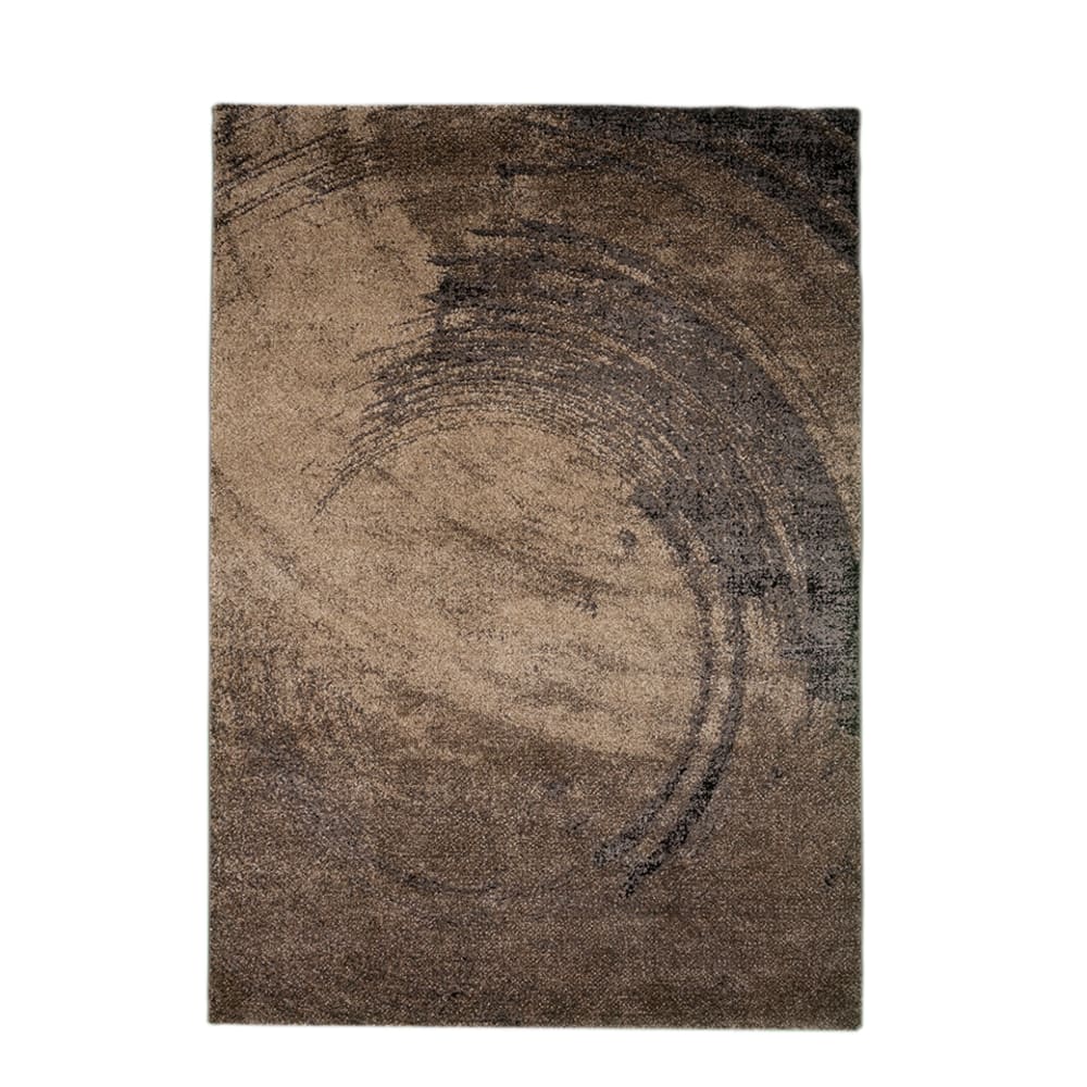 Tapis moderne abstrait design, marron, 80x150 cm