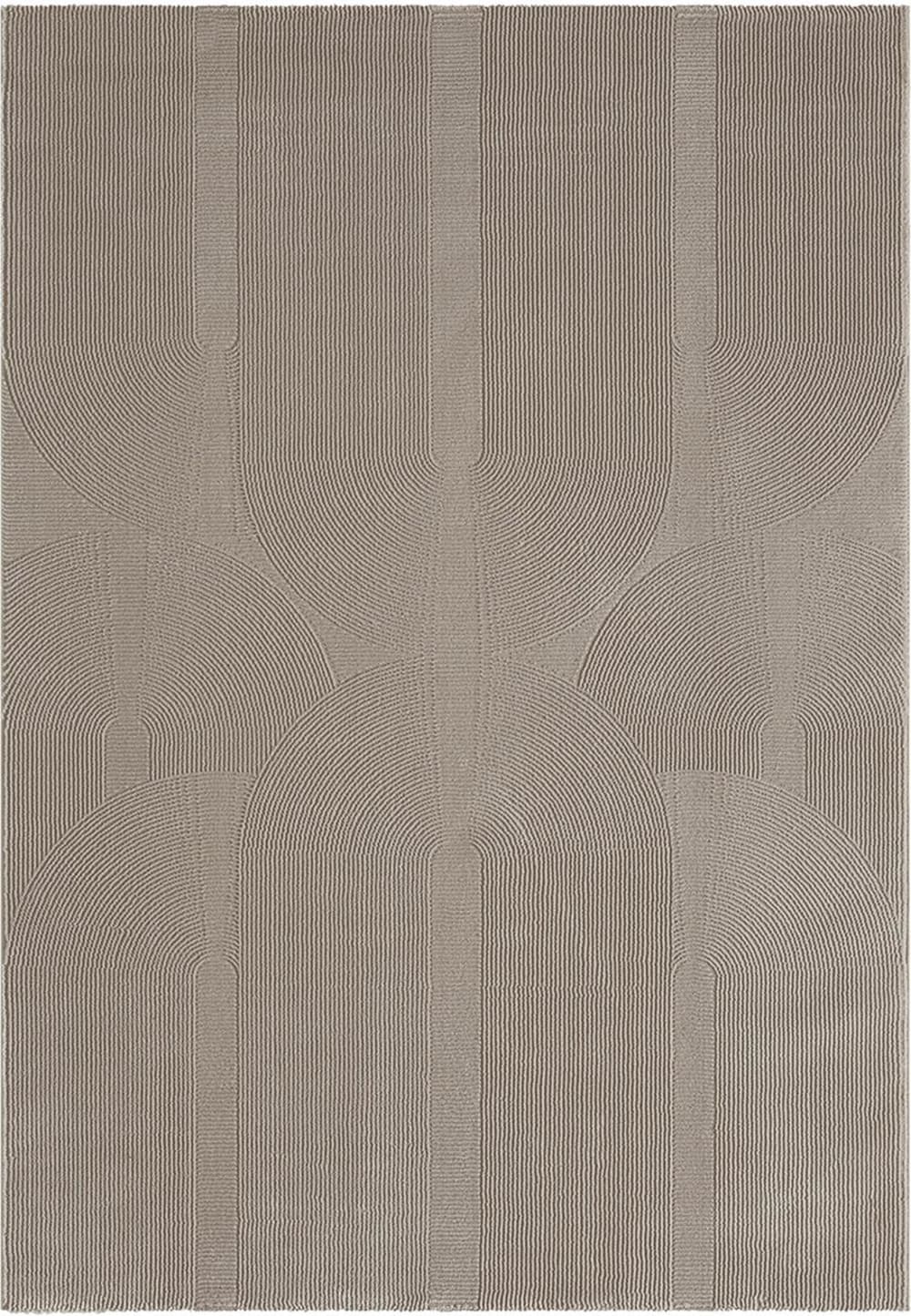 Tapis design salon moderne art curve durable, beige, 80 x 150 cm