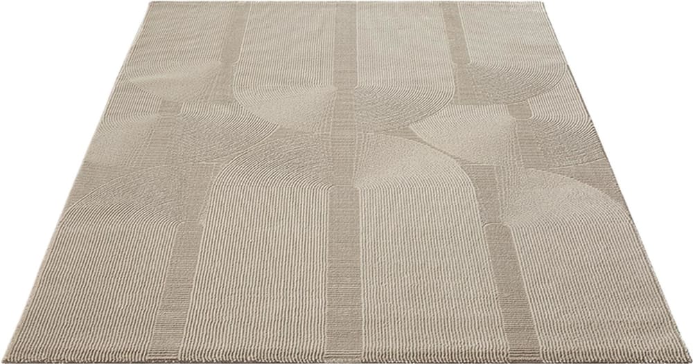 Tapis design salon moderne art curve durable, beige, 120 x 170 cm — vue 4
