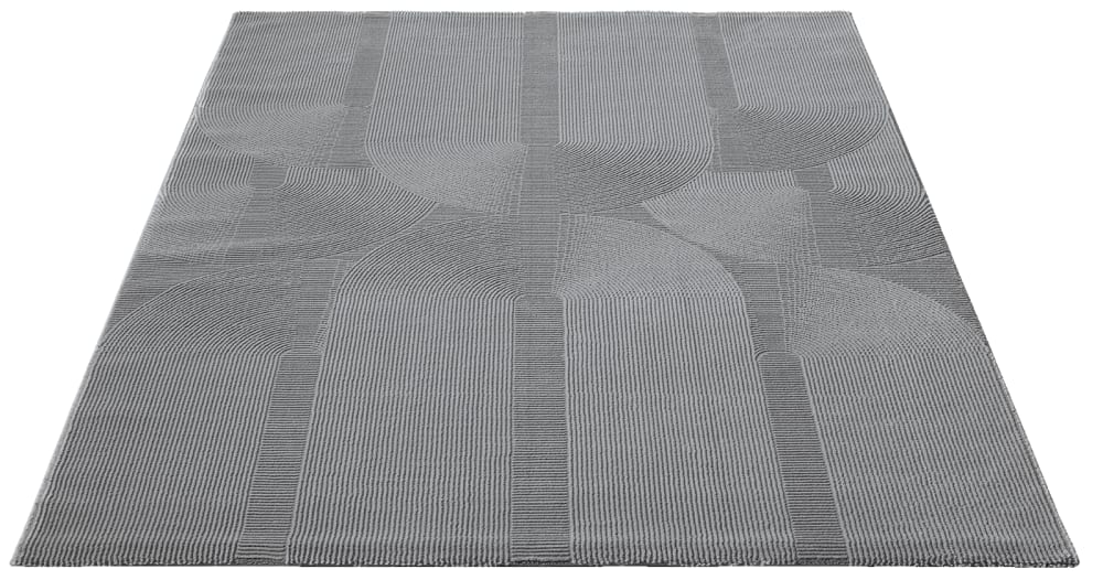 Tapis design salon moderne art curve durable, gris, 200 x 290 cm — vue 4