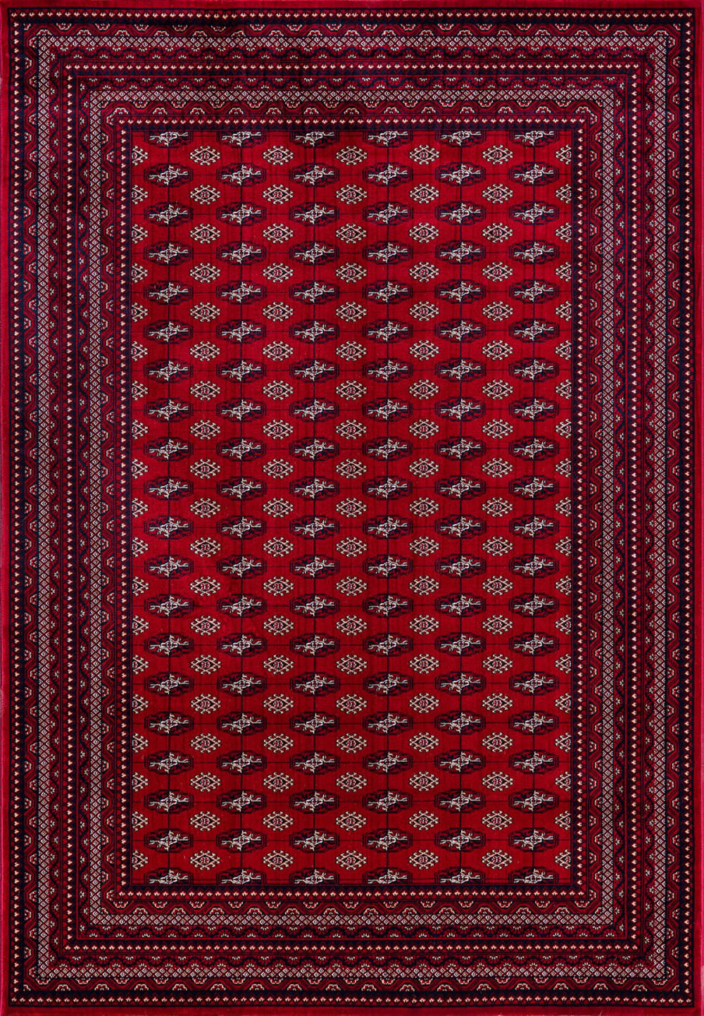 Tapis velours court ornement oriental, rouge, 80 x 150 cm