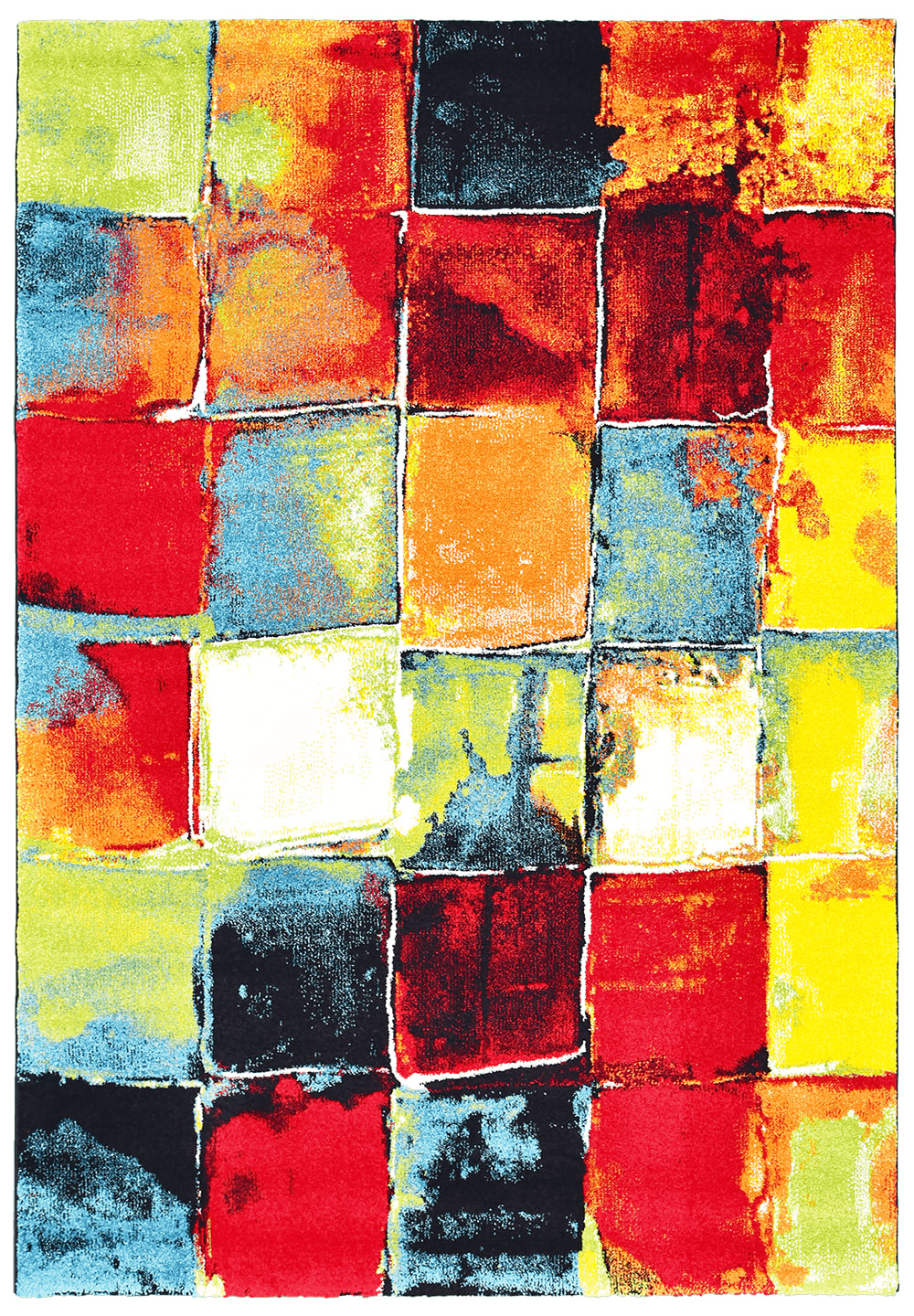 Tapis poils courts motif abstrait, multi, 80 x 150 cm