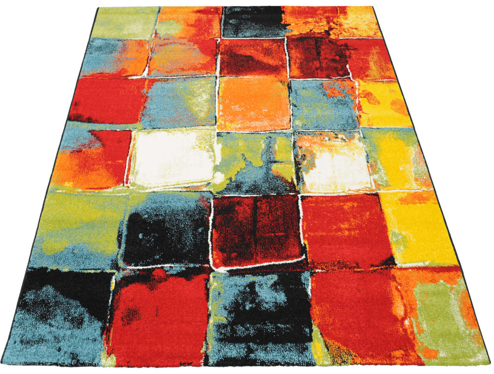 Tapis poils courts motif abstrait, multi, 80 x 150 cm — vue 4