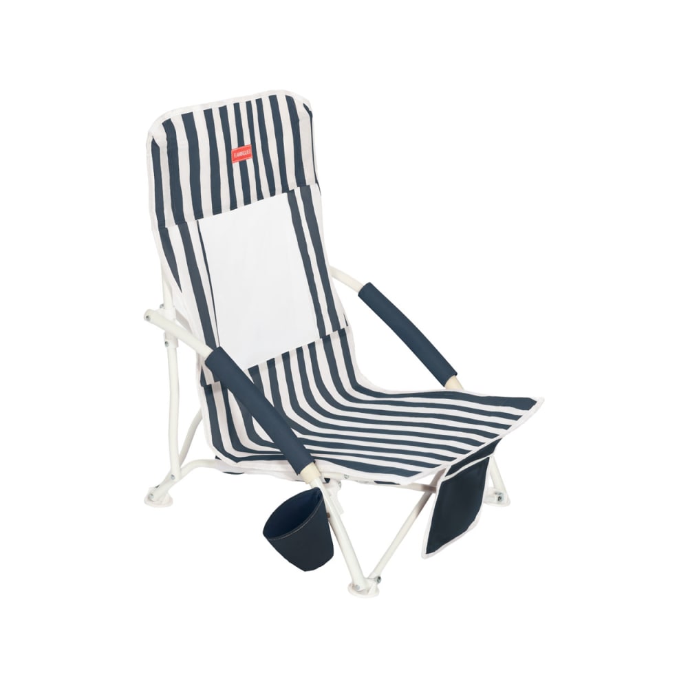 Chaise plage légère accoudoirs acier polyester bleu Chaise plage légère accoudoirs acier polyester bleu