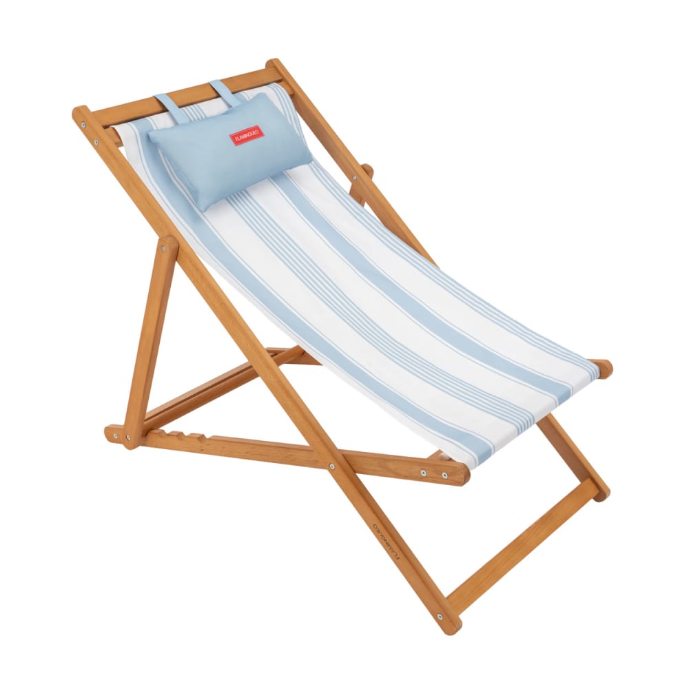 Flamingueo Silla playa madera reclinable azul