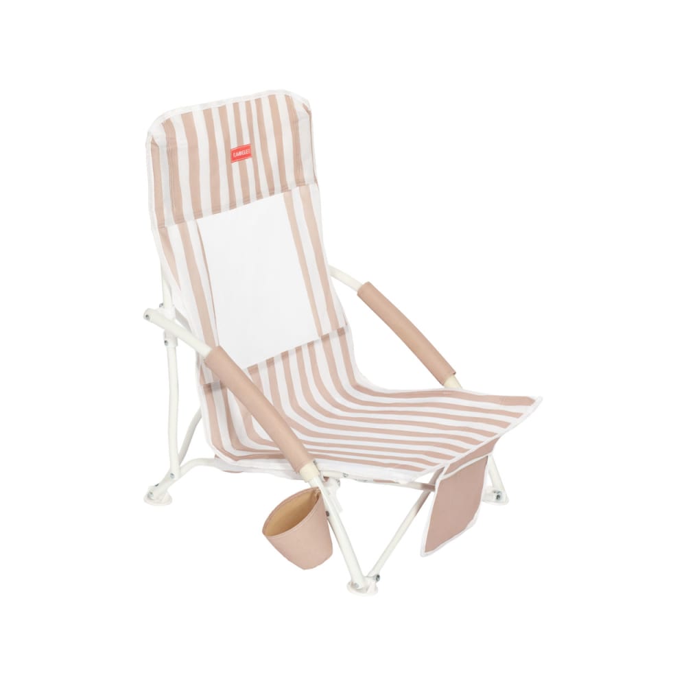 Chaise plage légère accoudoirs acier polyester beige
