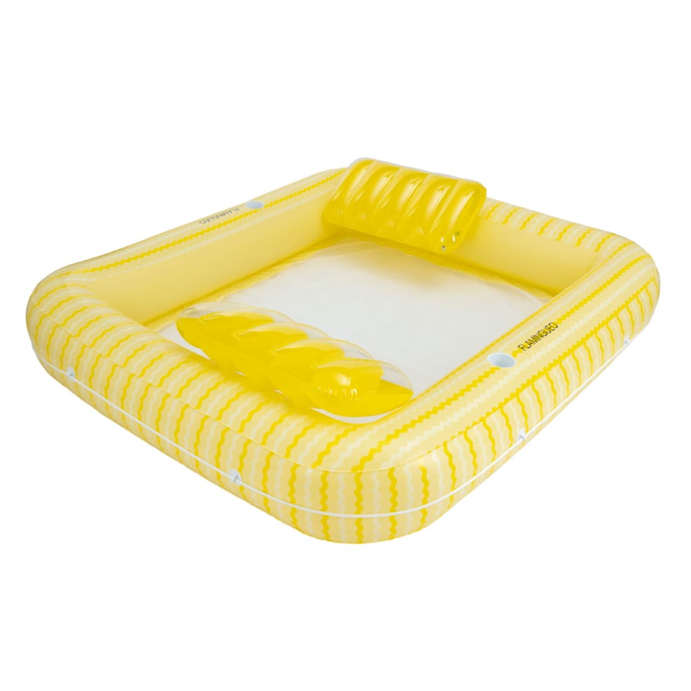 Flamingueo Doppelte aufblasbare PVC Luftmatratze mit Netz gelb - Pvc - Polyvinlychlorid