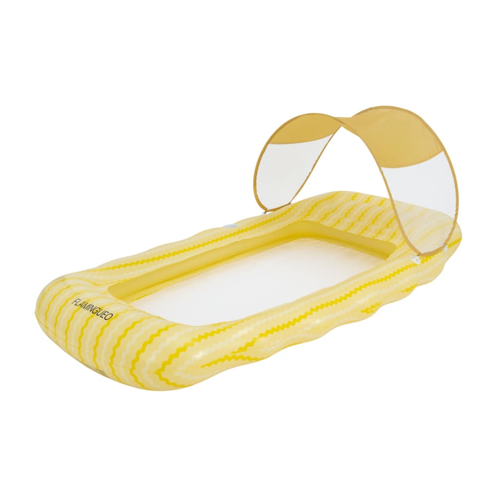 Matelas gonflable PVC avec parasol jaune