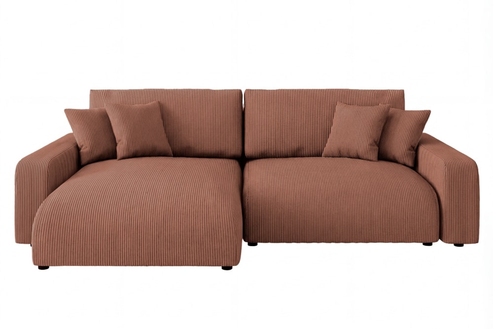 Canapé d'angle convertible - terracotta