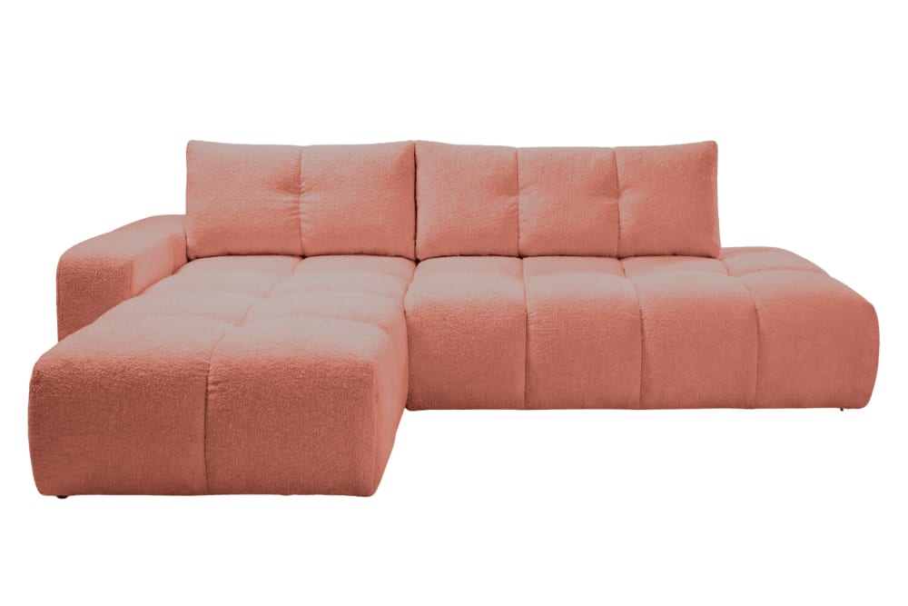 Canapé d'angle tissu - terracotta
