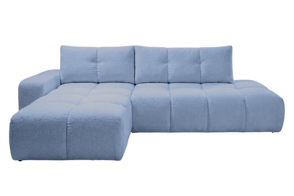 Canapé d'angle tissu - bleu clair