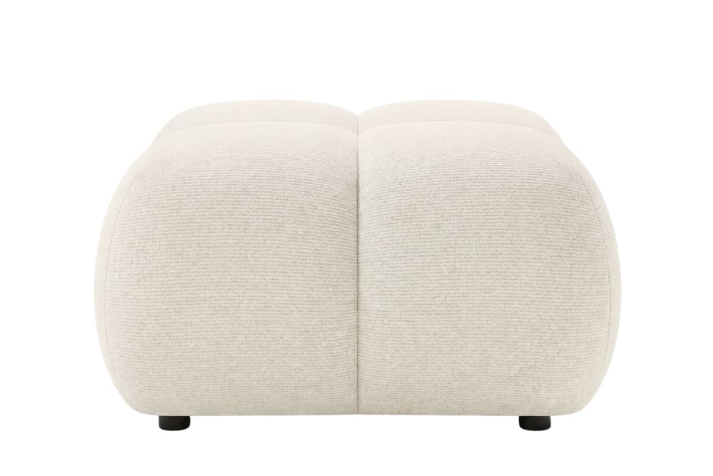 Pouf en tissu chenille beige 72x72x43.5