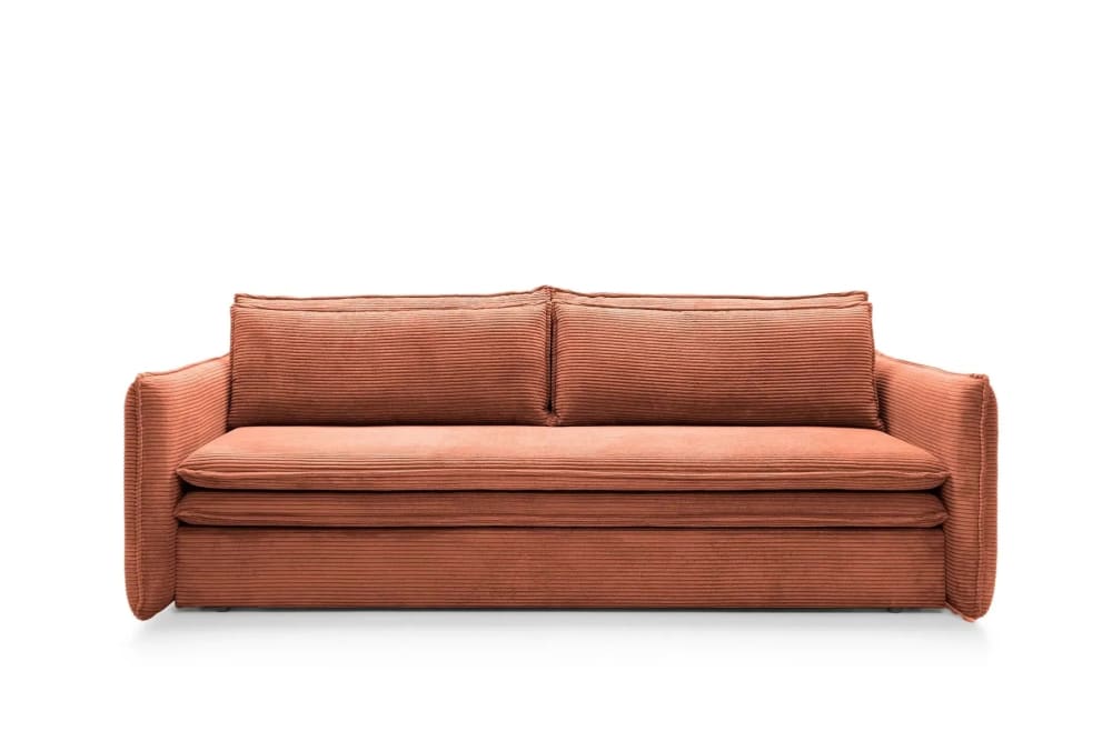 Canapé droit convertible - terracotta