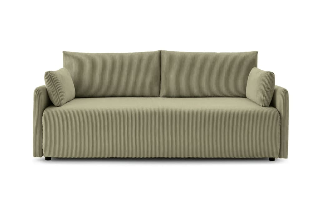 Canapé droit convertible - velours olive