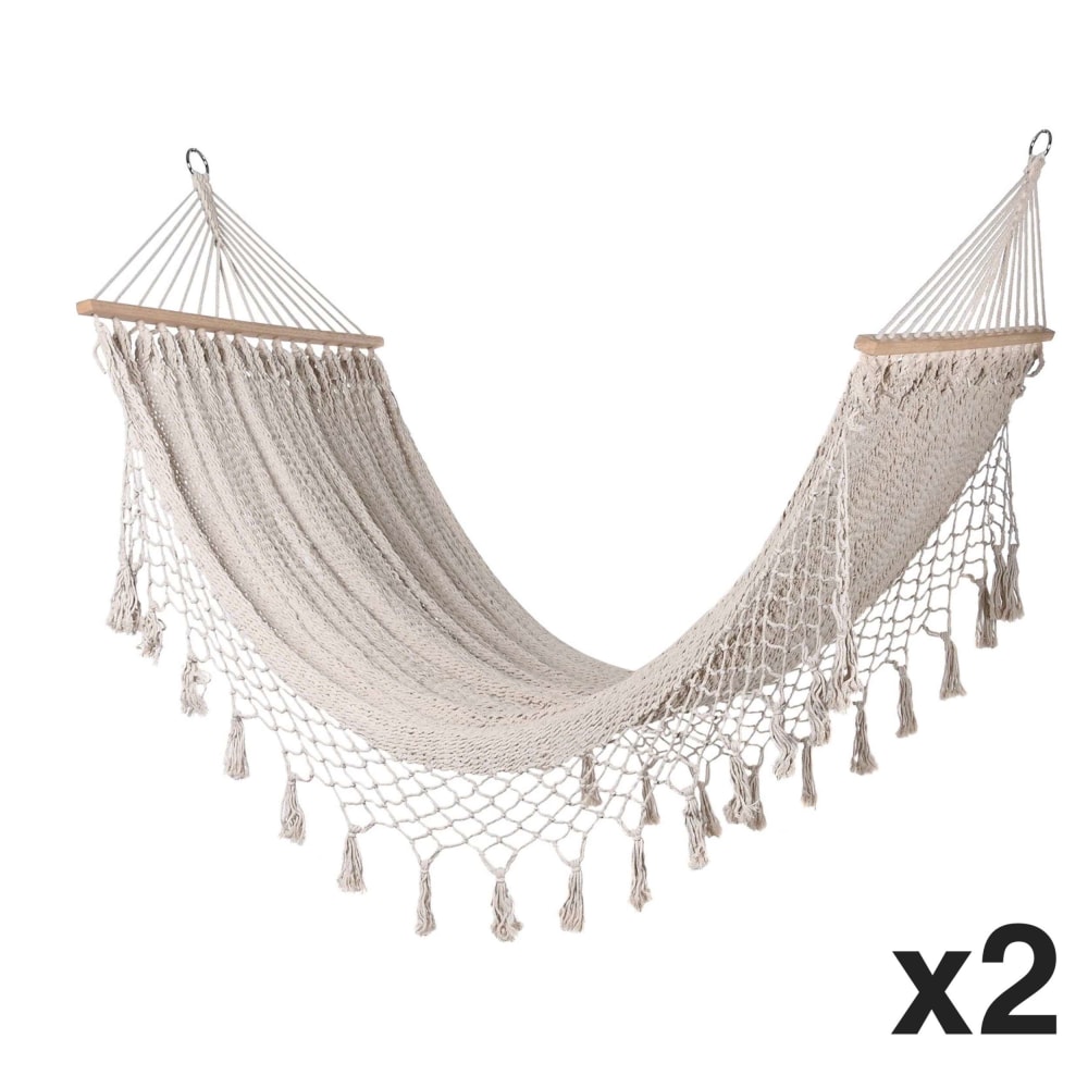 Lot 2 hamacs en coton - blanc