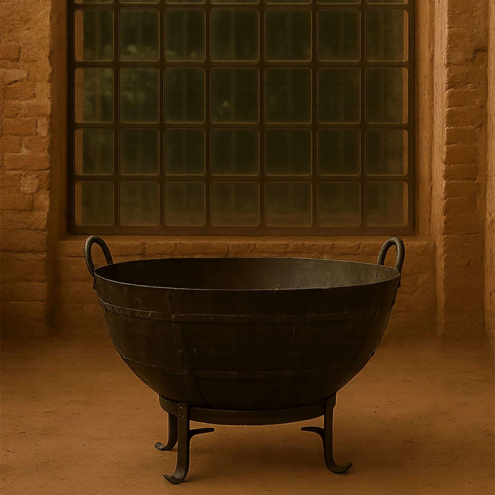 Cache pot en fer marron 104x104x64 cm — vue 3