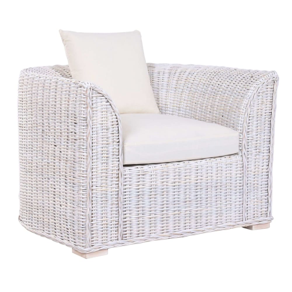 fauteuil en rotin blanc