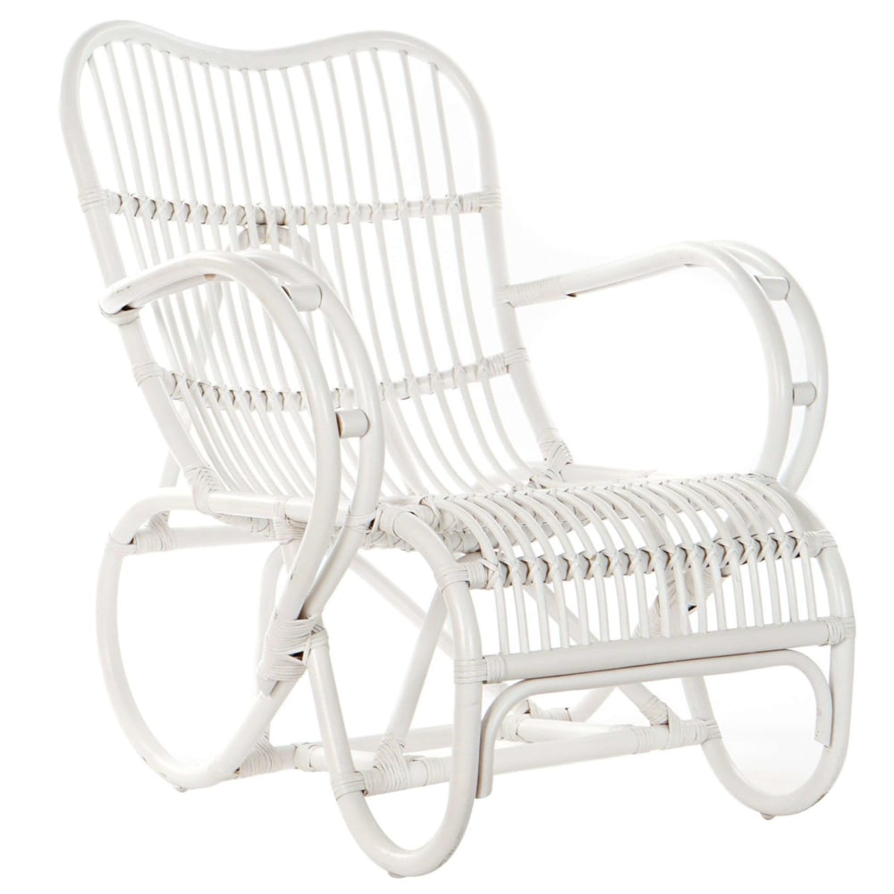 fauteuil en rotin blanc