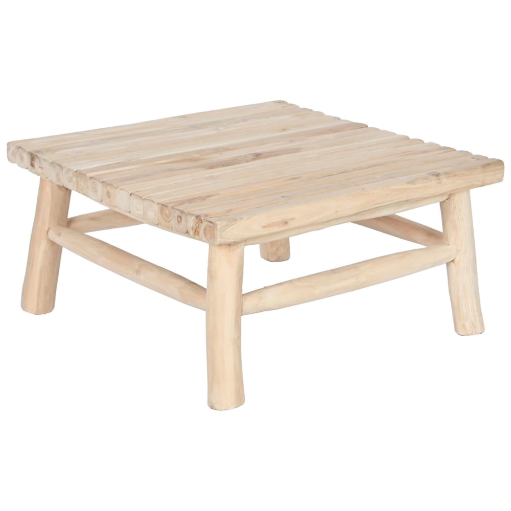 Table basse de jardin en teck 80x80x40 cm