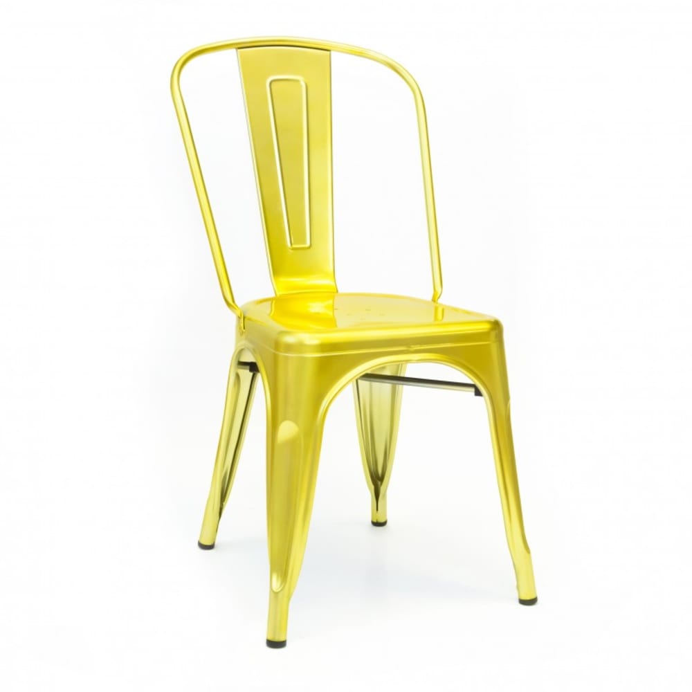 MueMue Stuhl Stahl gold 85 x 52,5 x 45 cm Gelb Stahl