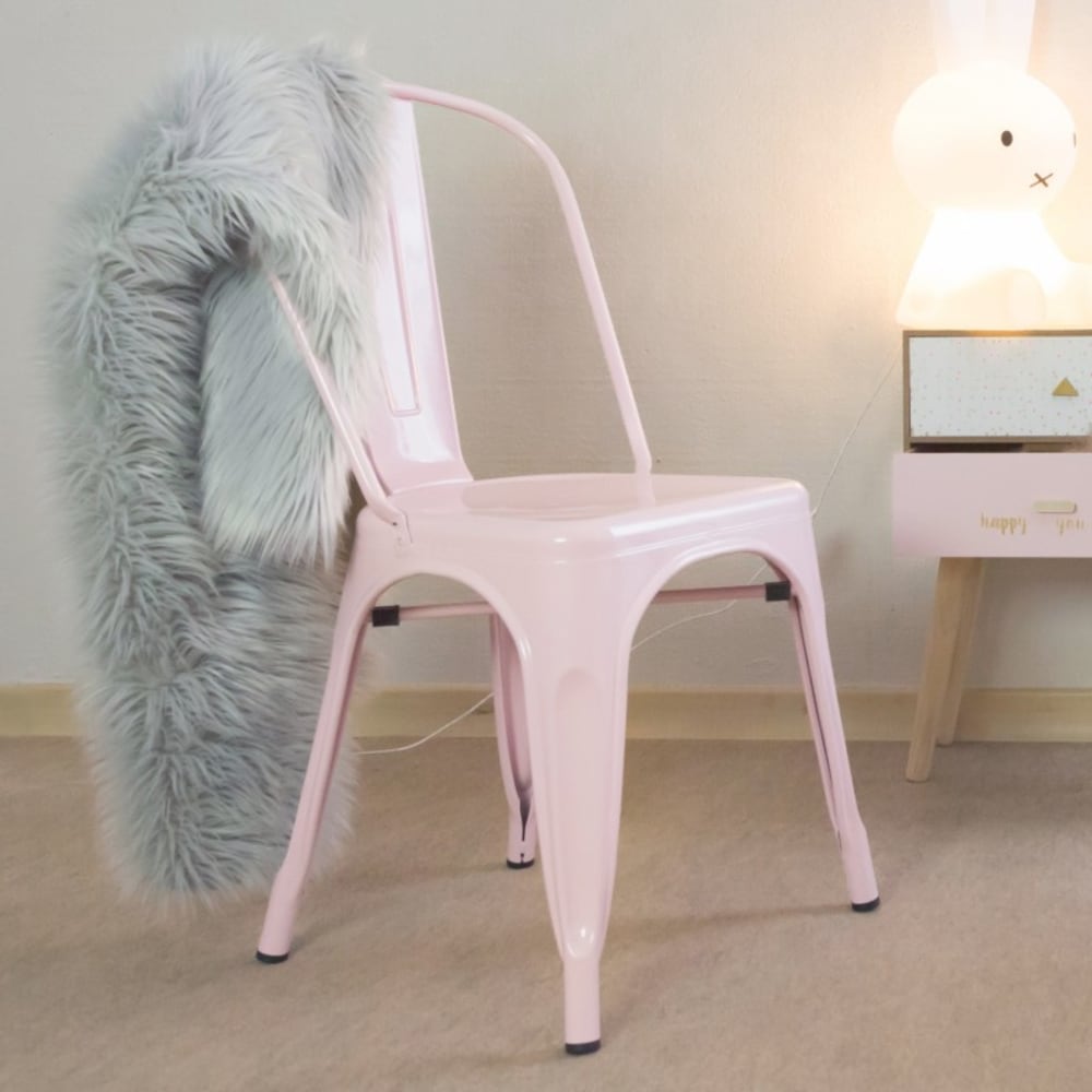 Stuhl Stahl rosa 85x52,5x45 - Maisons Du Monde