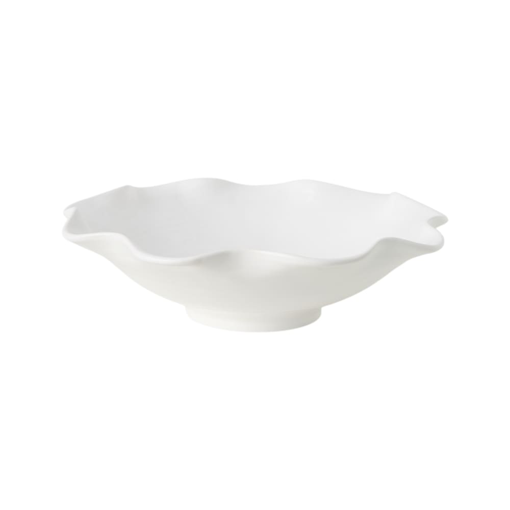 Centre de table céramique à corolle blanc 38 cm