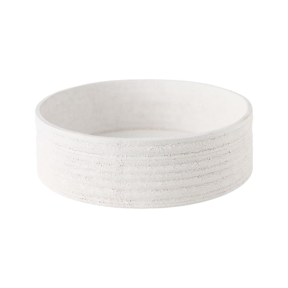 Centre de table céramique déco texturé blanc 21 cm