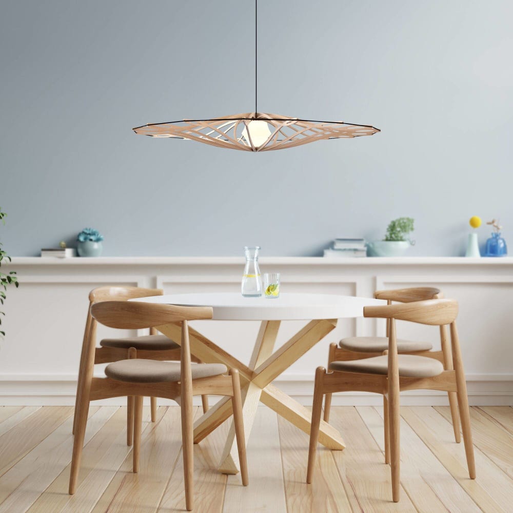 Suspension effet bois et noir — vue 3
