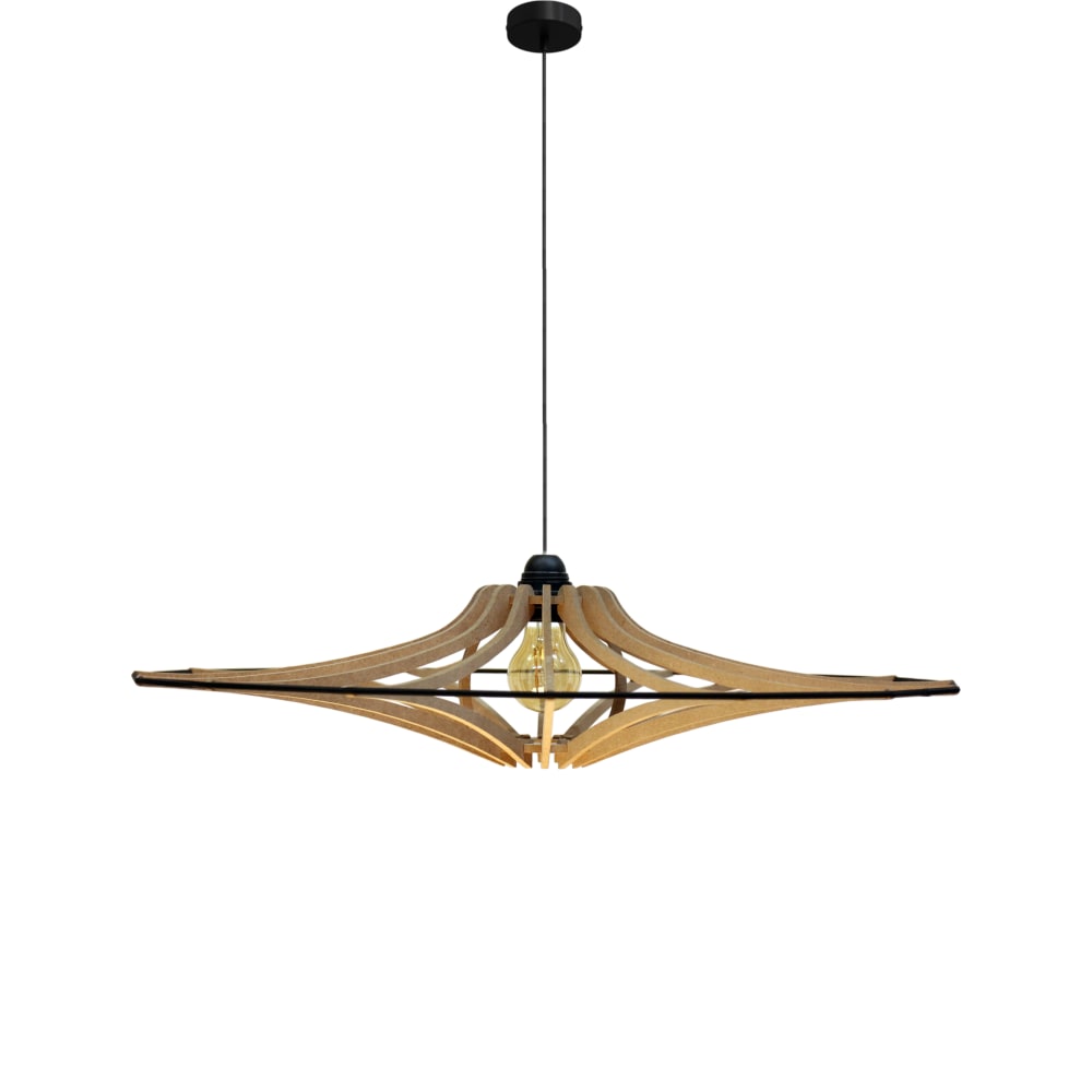 Suspension effet bois brut et noir d65 — Beyit