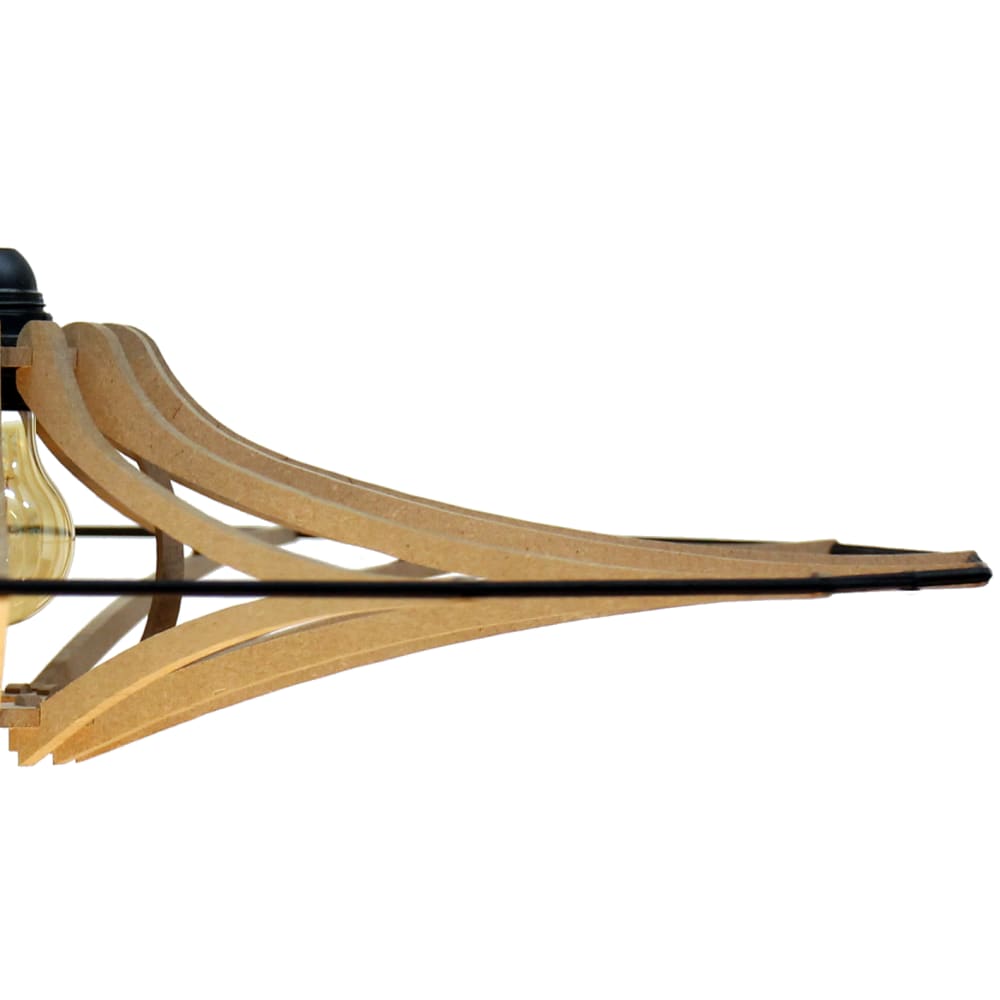 Suspension effet bois brut et noir d65 — vue 4