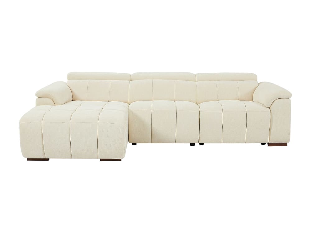 Canapé d'angle polyester 5 places beige
