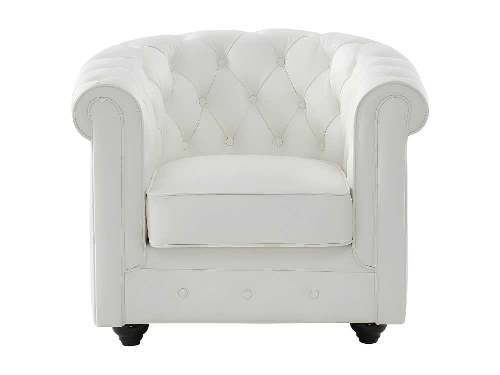 fauteuil droit cuir blanc