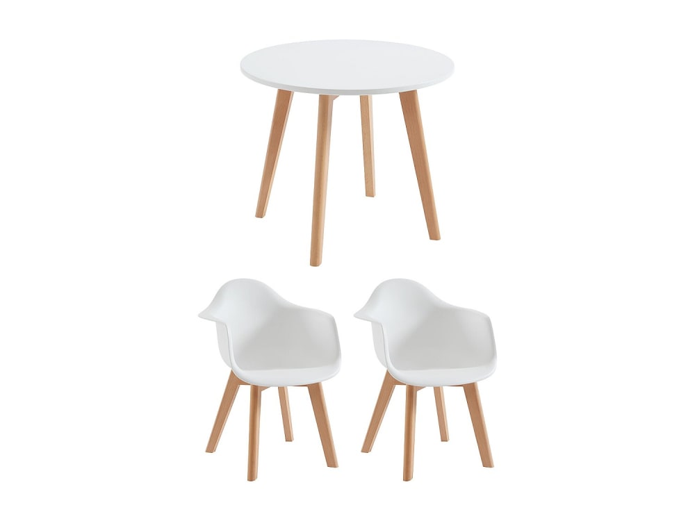 Ensemble table et chaises mdf blanc