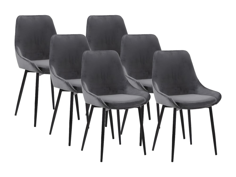 Lot de 6 chaises velours