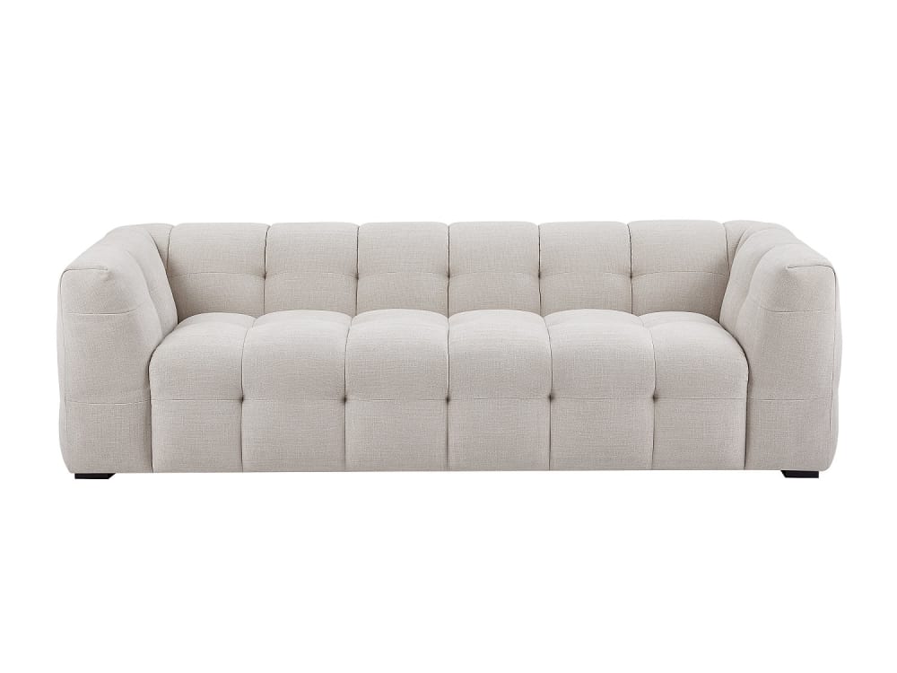 Canapé fixe polyester 3 places beige}