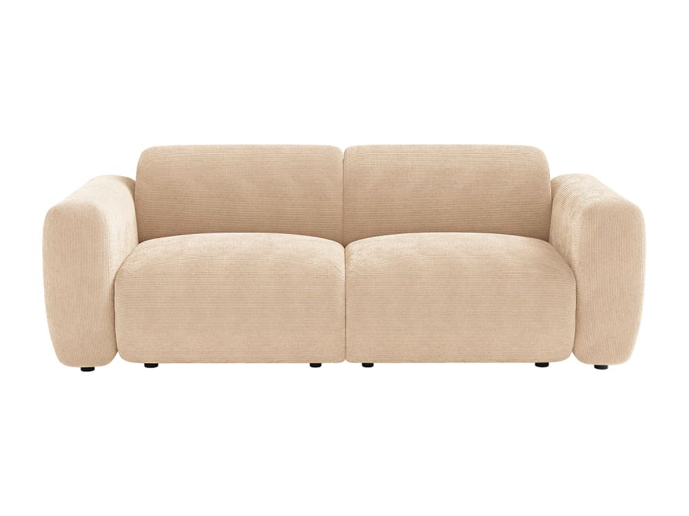 Canapé fixe velours 3 places beige}