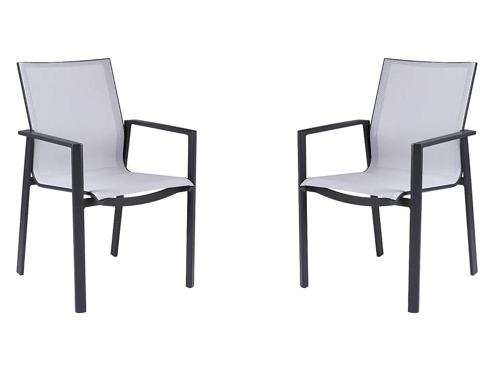 Lot de 2 fauteuils textilène noir Lot de 2 fauteuils textilène noir