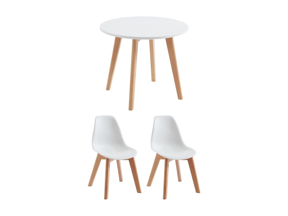 Ensemble table et chaises mdf blanc