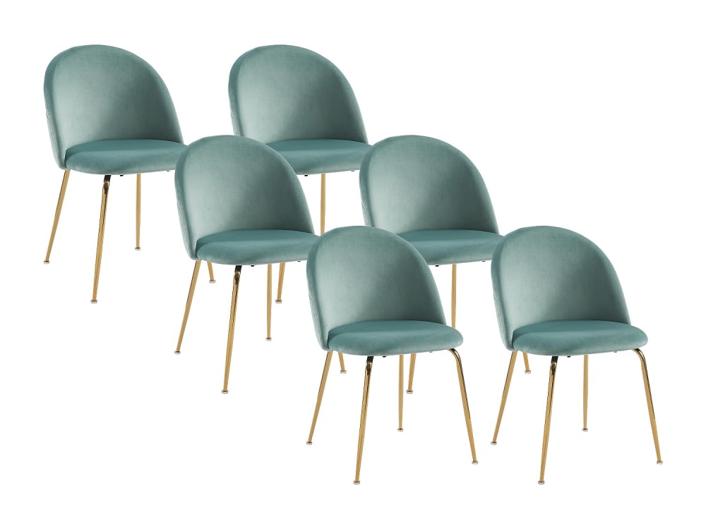 chaise velours vert clair