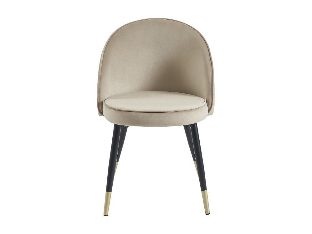 Lot de 2 chaises polyester beige Lot de 2 chaises polyester beige