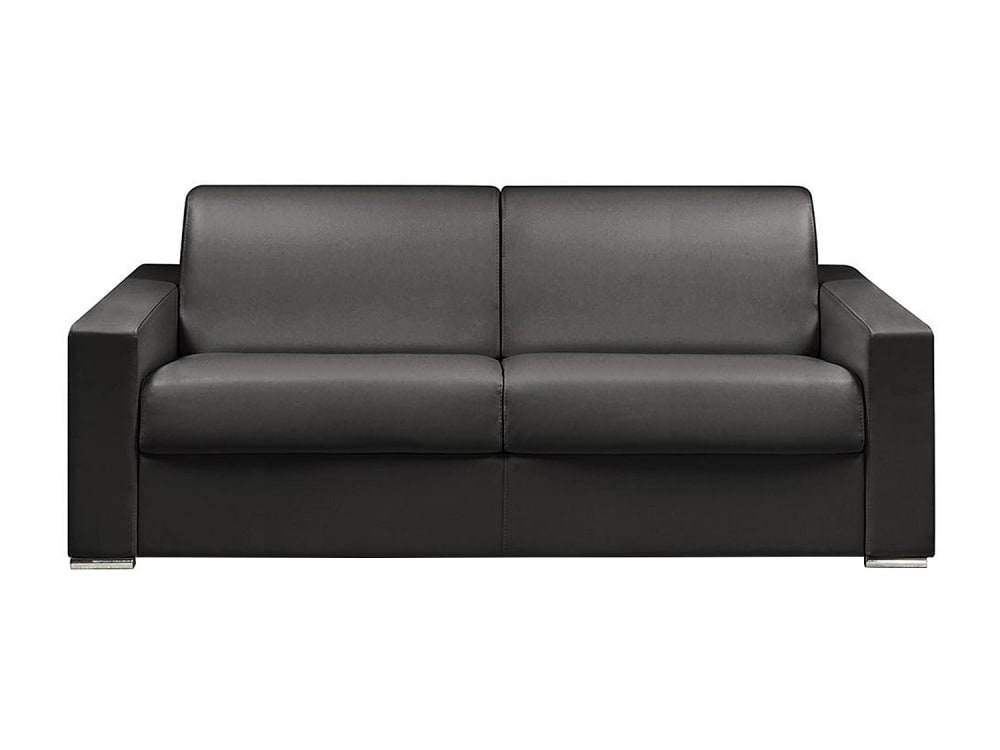 Canapé convertible simili 4 places noir} Canapé convertible simili 4 places noir}
