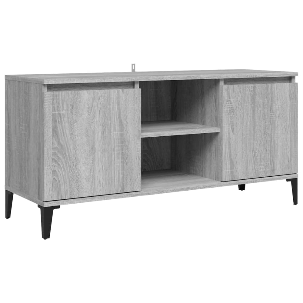 Meuble tv bois gris béton