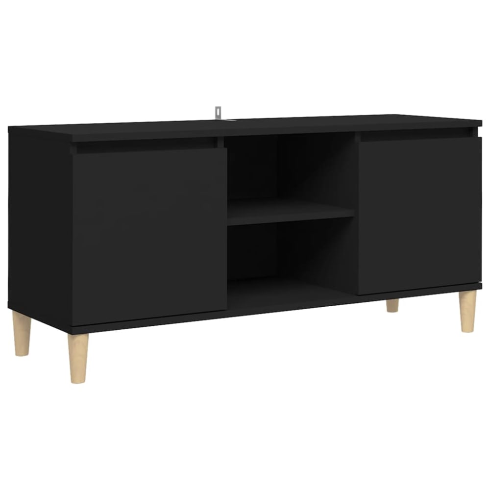 Meuble tv bois noir 103.5x35x50